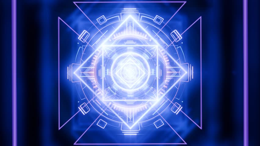 3D futuristic cosmic tunnel abstract futuristic pattern endless loop