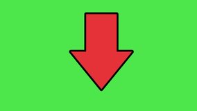 Animation of red arrow down pointing on green screen background. - Powered by Shutterstock - Get 15% off with code: PIKWIZARD15