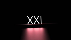 21, XXI century in luminous Roman numerals. XXI number, animation, 3D render - Powered by Shutterstock - Get 15% off with code: PIKWIZARD15