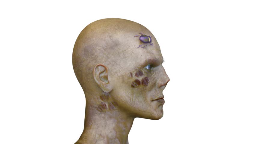 3D rendering of a male zombie face