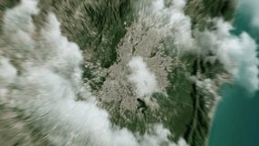 Zooming on Sao Paulo, Brazil. Earth zoom in from outer space to city. The animation continues by zoom out through clouds and atmosphere into space. View of the Earth at night. Images from NASA. 4K - Powered by Shutterstock - Get 15% off with code: PIKWIZARD15