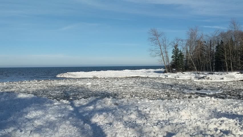 Big Iron River and Lake Superior in Michigan
