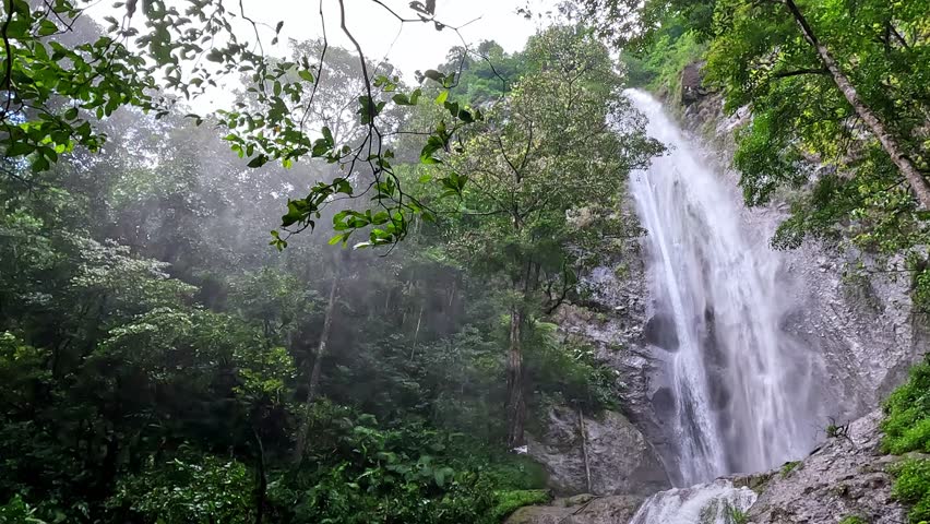 The beautiful dolo waterfall. Dolo is one of the waterfalls in Kediri Royalty-Free Stock Footage #3497397837