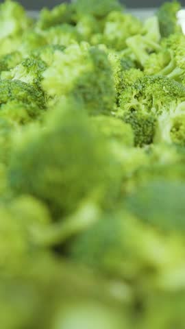 Leafy greeny Broccoli chunks ready to consume as a ingredient