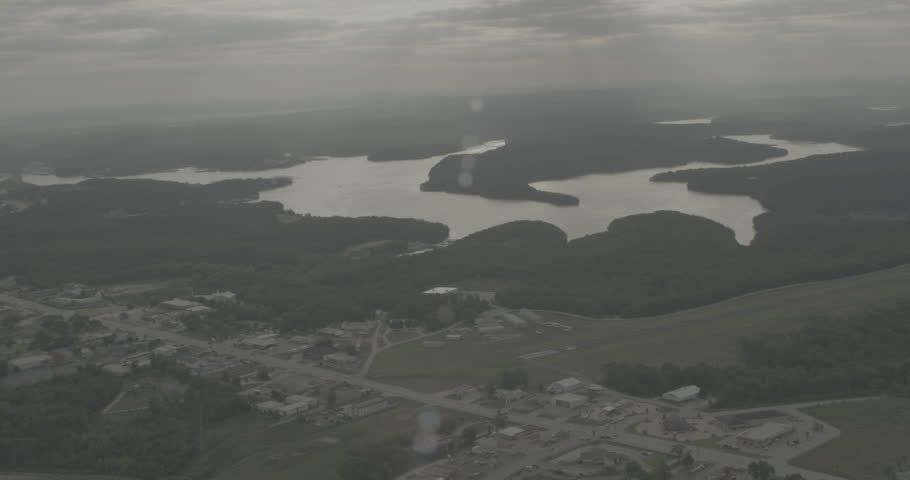 Aerial footage over Lake of the Ozarks; Day