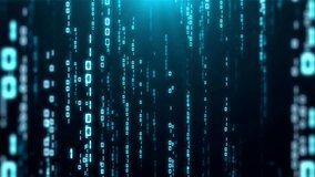 Binary Code Matrix Background With Numbers Moving Downward On Screen - Digital Data Stream Effect - animation - Powered by Shutterstock - Get 15% off with code: PIKWIZARD15