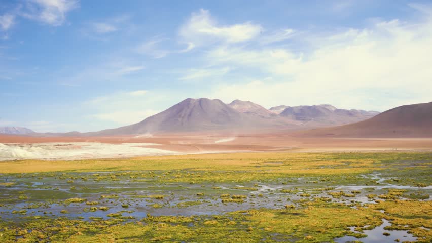 Beautiful landscape shot of volcanic mountain in Atacama desert, Chile