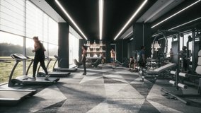 People working out in a sports gym. Gym concept. Healthy lifestyle - Powered by Shutterstock - Get 15% off with code: PIKWIZARD15