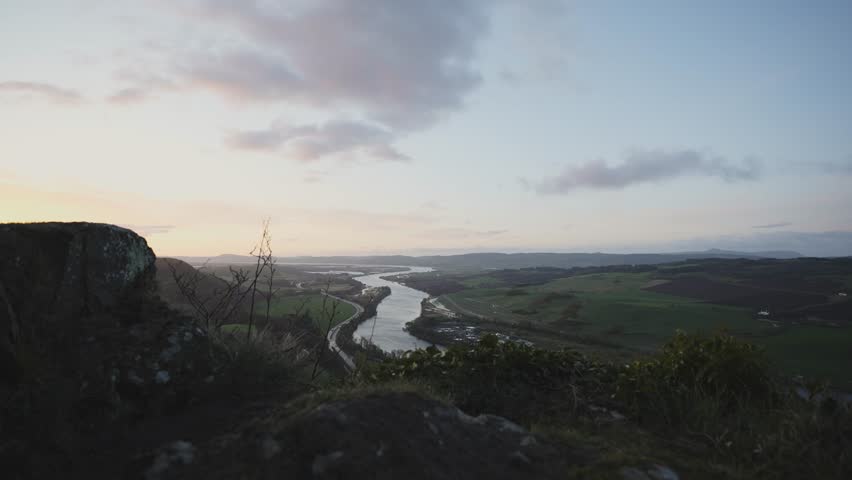 River Tay viewed from the summit of Kinnoull Hill Castle in Perth Scotland