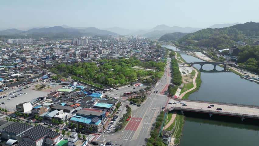 Drone video of Namwon, South Korea
