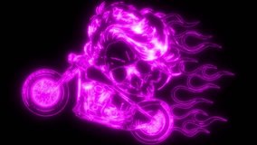 skull with hair and custom motorcycle with flames - Powered by Shutterstock - Get 15% off with code: PIKWIZARD15