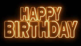 Happy Birthday text font with light. Luminous and shimmering haze inside the letters of the text Happy Birthday. Happy Birthday neon sign.  - Powered by Shutterstock - Get 15% off with code: PIKWIZARD15