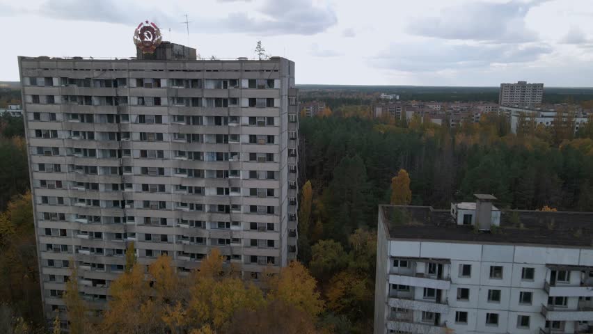 Old Abandoned Buildings In Ghost Town Pripyat, Ukraine - Chernobyl Disaster Exclusion Zone