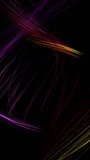 Vertical Video - multicolored fiber optic neon light strings gently moving between light and shade. Looping full HD motion background.	