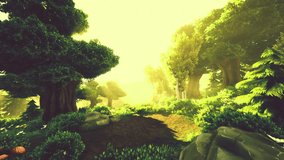 cartoon Sunrise on a foggy morning - Powered by Shutterstock - Get 15% off with code: PIKWIZARD15