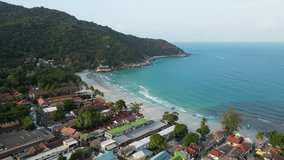 Full Moon Party beach on Koh Pha Ngan in Thailand before sunset - drone shot - Powered by Shutterstock - Get 15% off with code: PIKWIZARD15