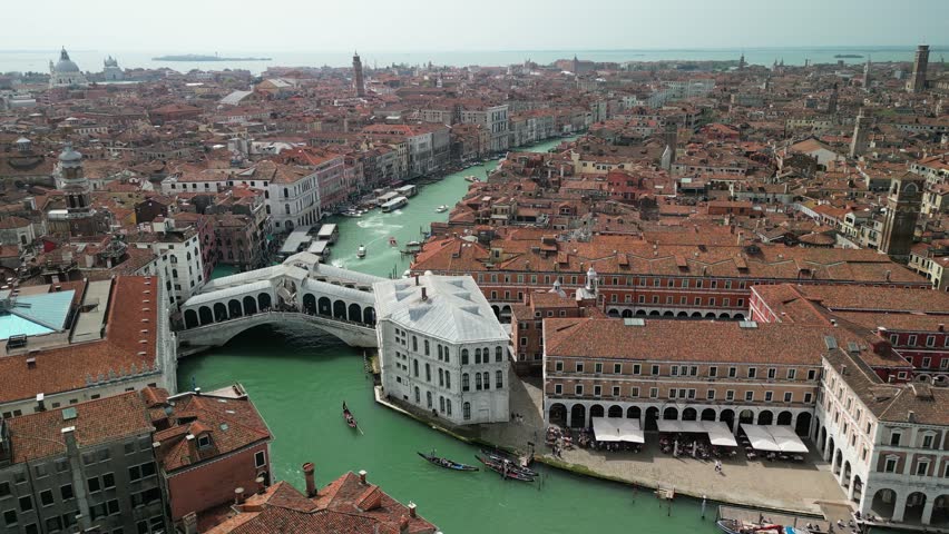 Venice from a bird's eye view, romantic city of Italy Venice