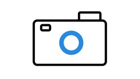 Animation of camera Icon suitable for content creator, presentation