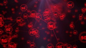 Telecommunication network above city, wireless mobile internet technology for smart grid or 5G LTE data connection, concept about IoT, global business, fintech, blockchain - Powered by Shutterstock - Get 15% off with code: PIKWIZARD15