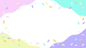 4k seamless looping animated colorful rainbow pastel frame. Transparent background( Alpha Channel) Wavy organic shapes. Sweet pattern. Donut sprinkles texture. Birthday Happy girlish unicorn backdrop - Powered by Shutterstock - Get 15% off with code: PIKWIZARD15
