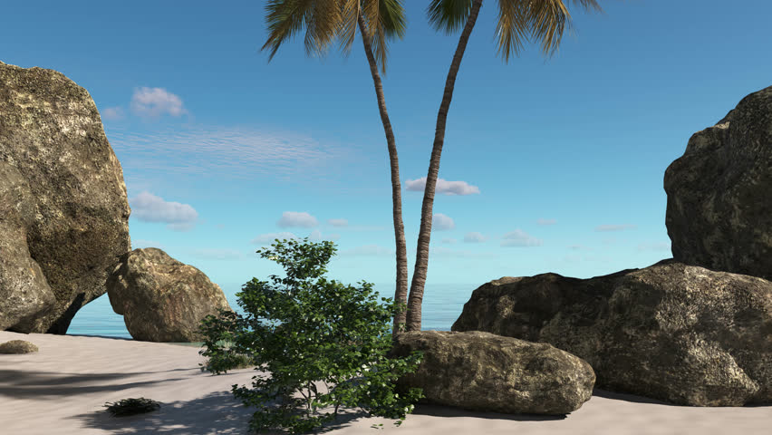 Beautiful summer, tropical landscape near the sea with palm trees, 
sea and beach. Travel, trip, tourism, vacation, relax.