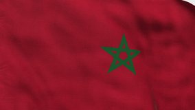 High detailed flag of Morocco. National Morocco flag. Africa. 3D Render.