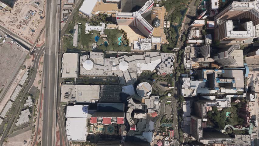 3D - Top aerial view of The Colosseum Theater at Caesars Palace in Las Vegas - Nevada. United States