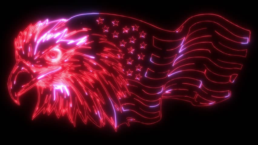 eagle head with american flag
