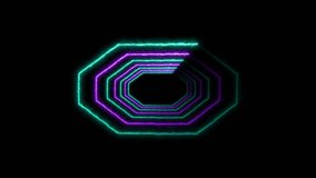 Animated fluorescent frame background Colorful laser border display seamless Futuristic lighting effects isolated from black Club VJ Backdrops, Performances, Music Videos, 3D Animation Presentations