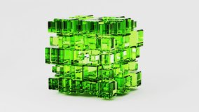 3d render glass cube technology geometric background animation. High quality 4k footage - Powered by Shutterstock - Get 15% off with code: PIKWIZARD15