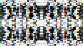 Complex black and white pixelated glitch pattern creating a textured visual noise. High quality FullHD footage.