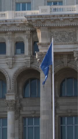 Palace of Parliament, Bucharest, Romania. Palace of Parliament in Bucharest, Romania history Center in summer against blue sky