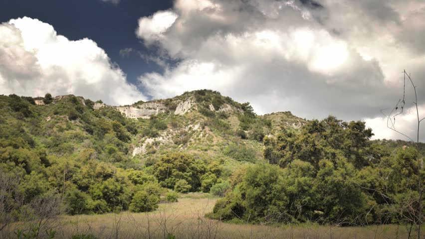 Running clouds over the California hills.
