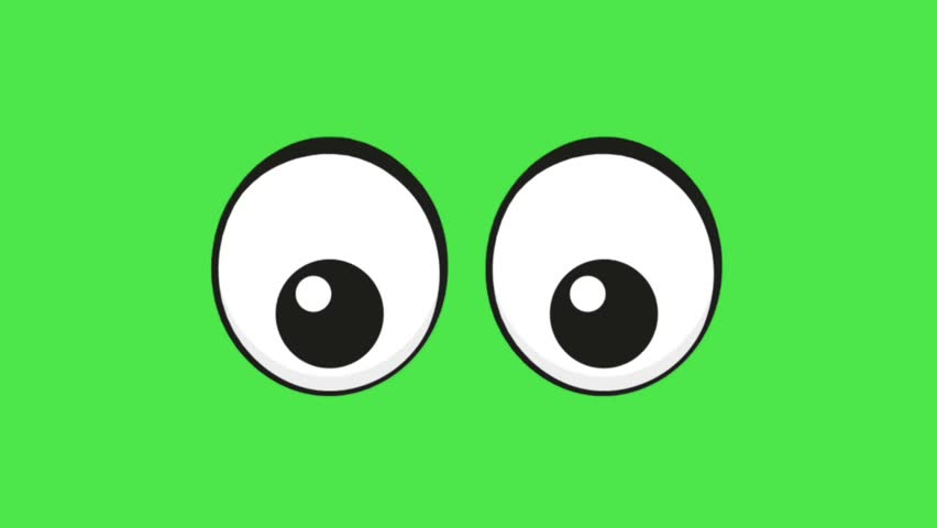 cartoon eyes on green background