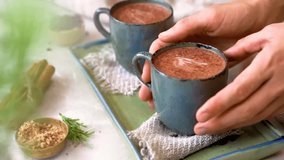Hot Chocolate Drinks - rich, creamy, chocolate, beverage. Rich and creamy hot chocolate. Perfect for cozying up on cold days, Smooth taste of chocolate with a warm, soothing experience. - Powered by Shutterstock - Get 15% off with code: PIKWIZARD15