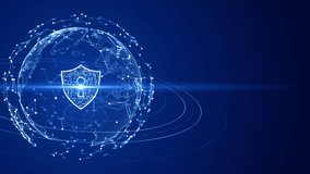 Digital a globe enveloped in a secure network shield, illustrating concepts of cybersecurity and data protection on a global scale. Animation 4k, 3d rendering - Powered by Shutterstock - Get 15% off with code: PIKWIZARD15