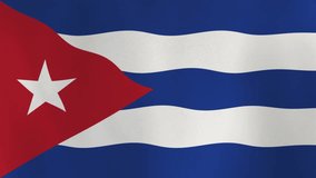 Waving Flag of Cuba, 4K Seamless Loop Animation. Cuban Flag 3D Flowing Cloth Motion Graphics Backdrop for Social Media, Streaming, and Channels