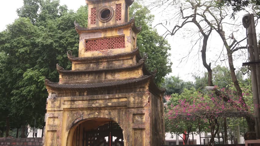 ancient pagoda in the citadel in old quarter Hanoi the capital city of Vietnam in Southeast Asia