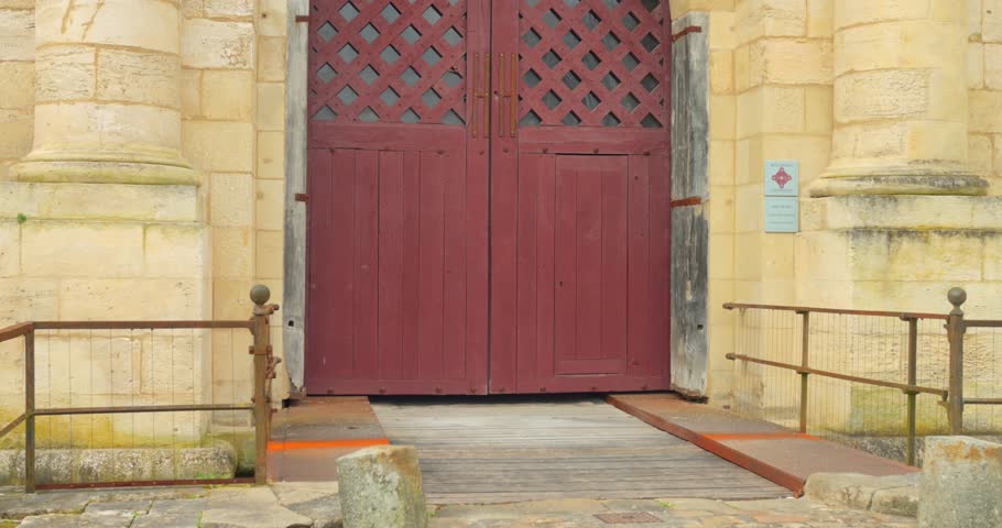 Porte Royale - Historical Royal Gate In La Rochelle, France. closeup, tilt-up shot
