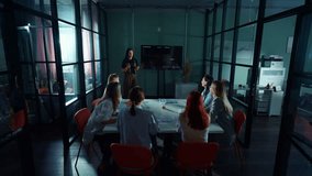 Woman Boss Showing Diagrams Of Sales And Profits Of Company On Digital Display, Women Co-Workers - Powered by Shutterstock - Get 15% off with code: PIKWIZARD15