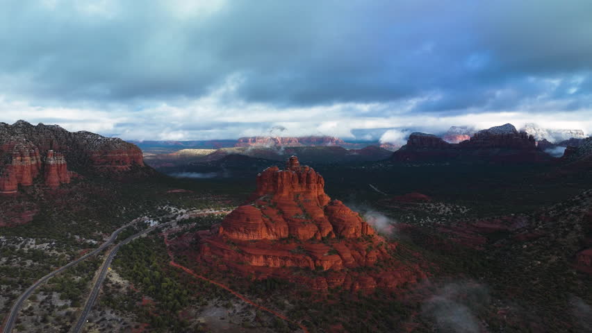Bell Rock Butte During Sunset In Sedona, Arizona, United States. Timelapse