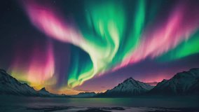 aurora in the snow mountains abstract background - Powered by Shutterstock - Get 15% off with code: PIKWIZARD15