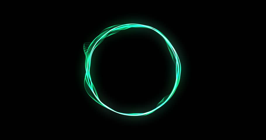Spherical audio waveform equalizer. Neon sound visualizer, isolated on black background