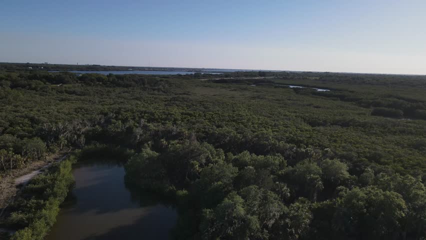 The many small lakes in Terra Ceia preserve state park Palmetto, Florida