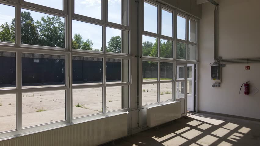 Empty storage unit for new businesses, incubator house interior