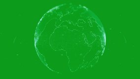 Animation of Planet earth on a green screen background. Animation of spinning globe of the Earth planet from blue particulars, 4K loop earth globe animation. - Powered by Shutterstock - Get 15% off with code: PIKWIZARD15