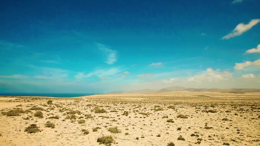 Panorama landscape on the island of Fuerteventura, Canary Islands