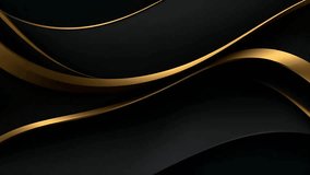 Black luxury corporate background with golden lines and shape. Seamless looping motion design. Video animation Ultra HD 4K 3840x2160
