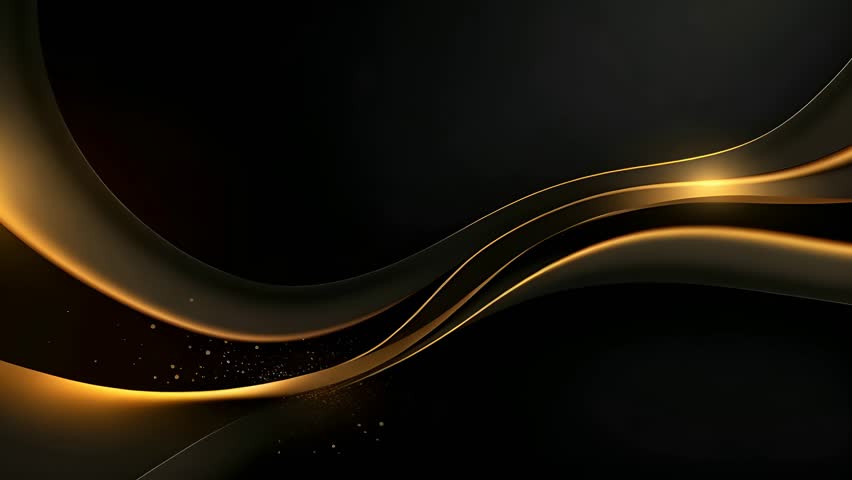 Black luxury corporate background with golden lines and shape. Seamless looping motion design. Video animation Ultra HD 4K 3840x2160
