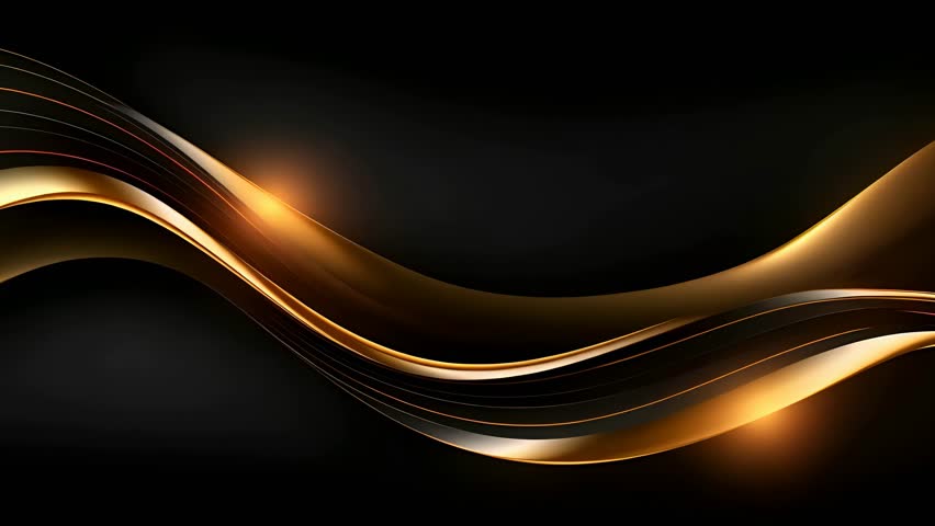 Black luxury corporate background with golden lines and shape. Seamless looping motion design. Video animation Ultra HD 4K 3840x2160
